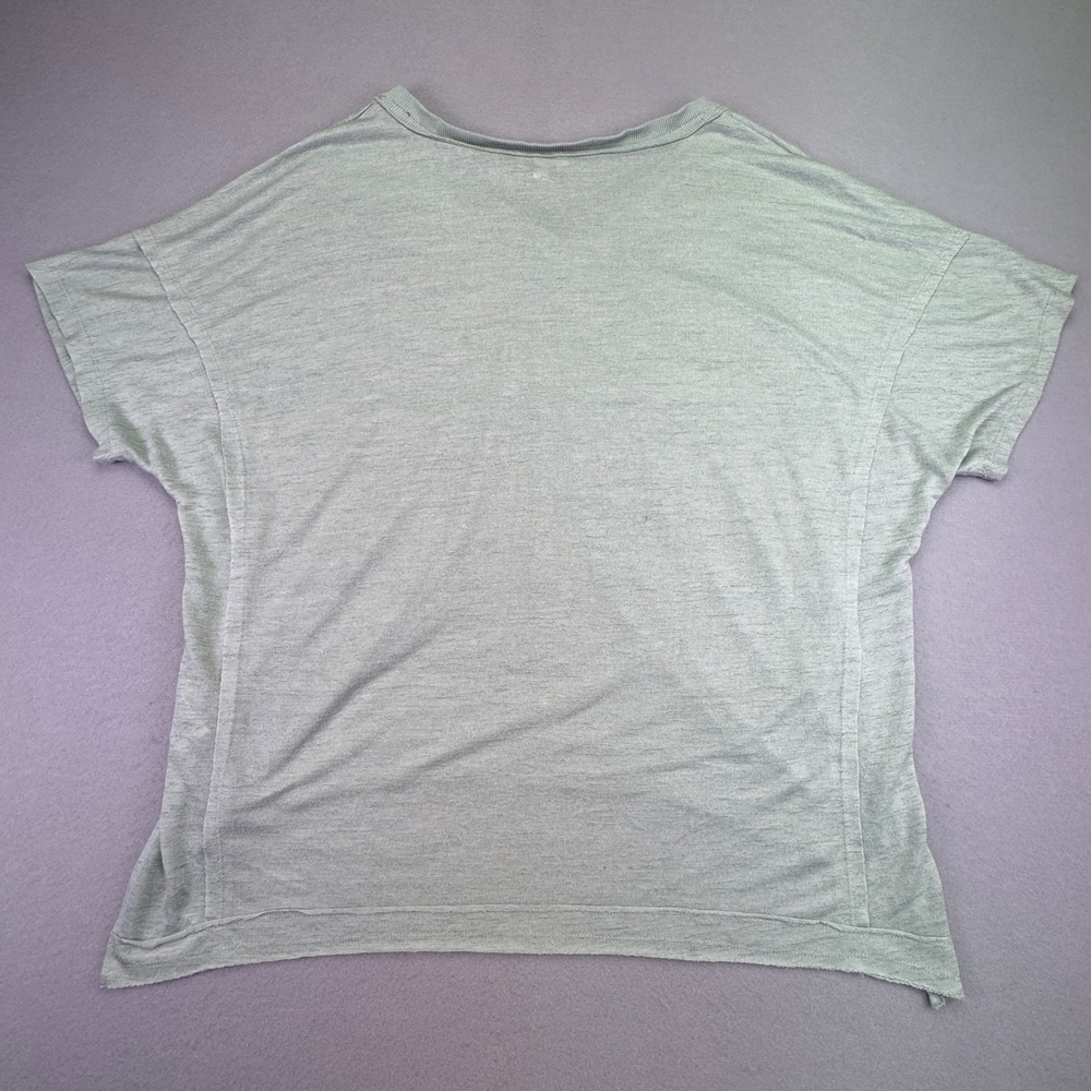 Umgee USA Women's Shirt Large Mint Green Relaxed Fit V-Neck Short Sleeve‎ - Picture 5 of 5